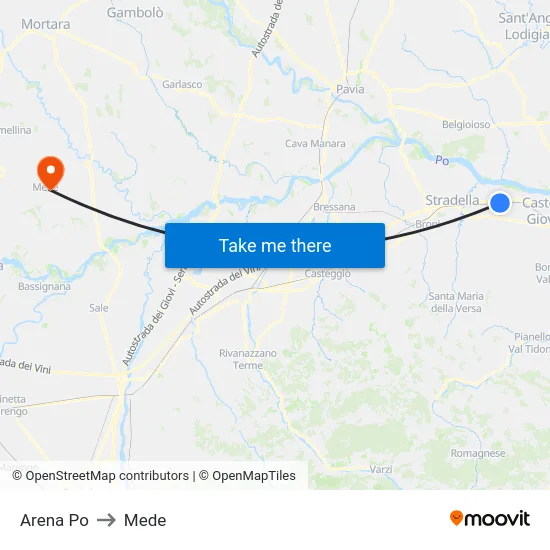 Arena Po to Mede map
