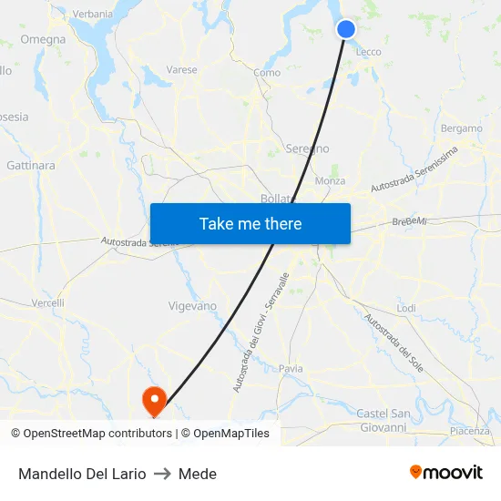 Mandello Del Lario to Mede map