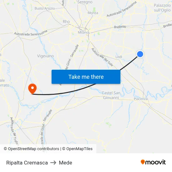 Ripalta Cremasca to Mede map