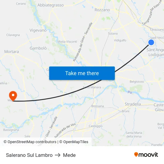 Salerano Sul Lambro to Mede map