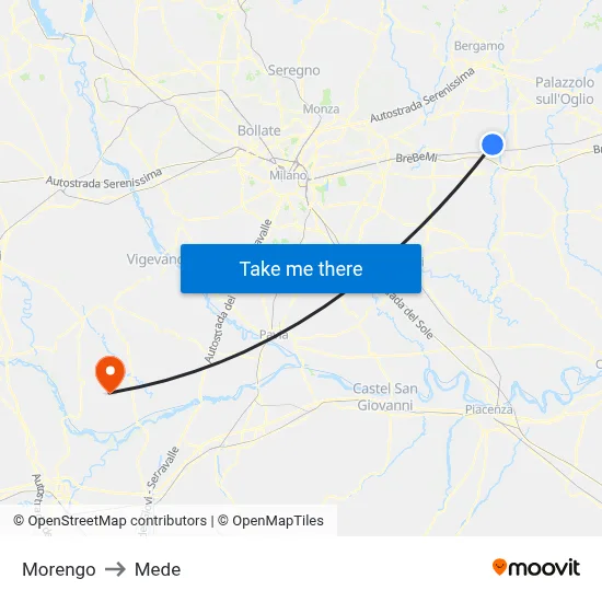 Morengo to Mede map