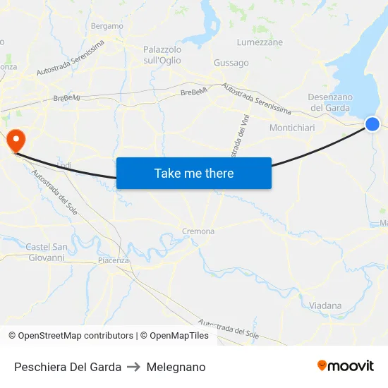 Peschiera Del Garda to Melegnano map
