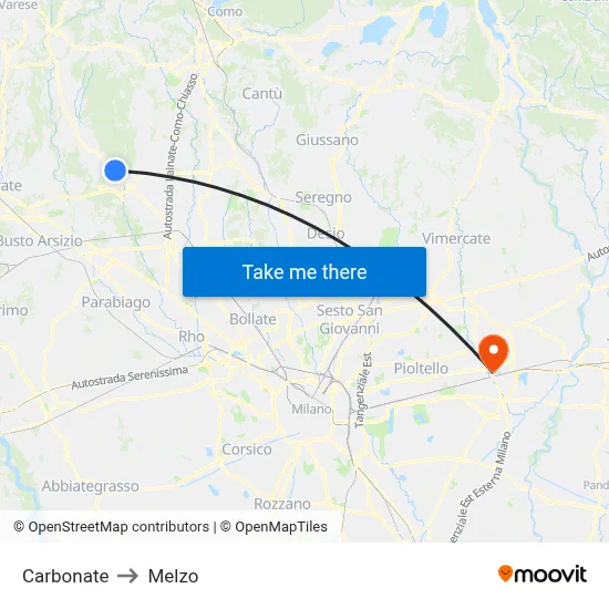 Carbonate to Melzo map