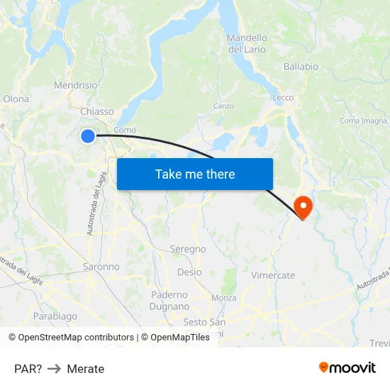 Parre to Merate map