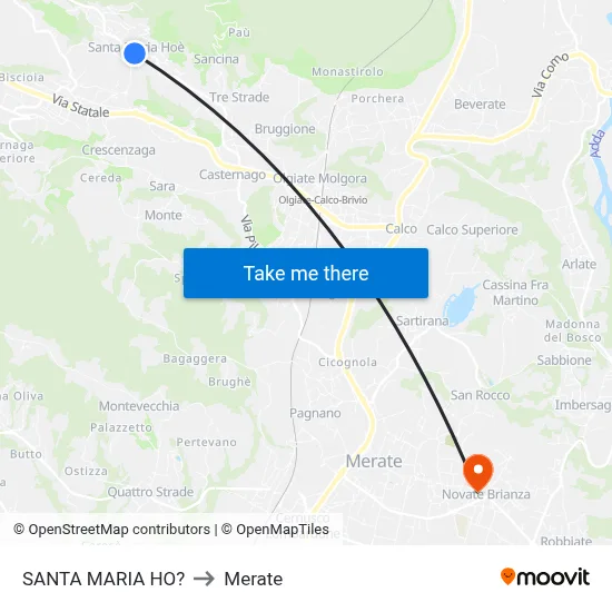 SANTA MARIA HO? to Merate map
