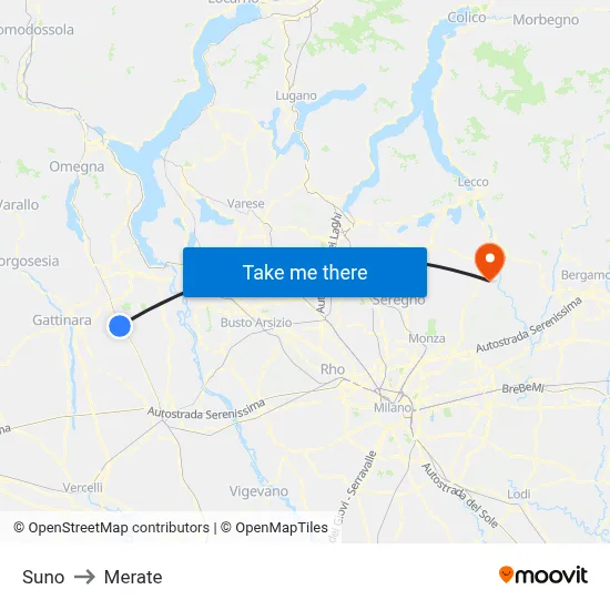 Suno to Merate map