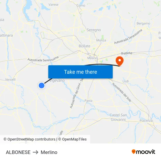 ALBONESE to Merlino map