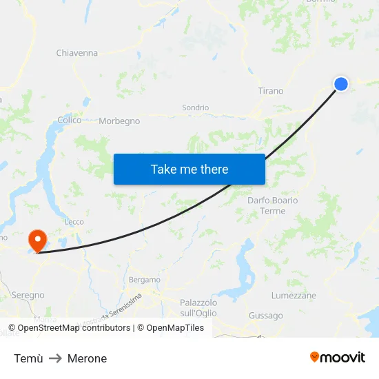 Temù to Merone map