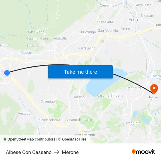 Albese Con Cassano to Merone map