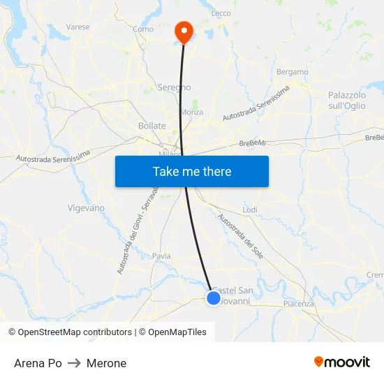Arena Po to Merone map