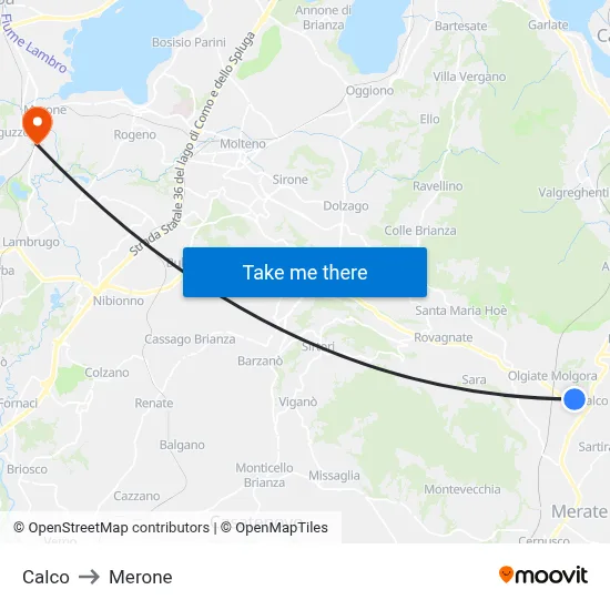 Calco to Merone map