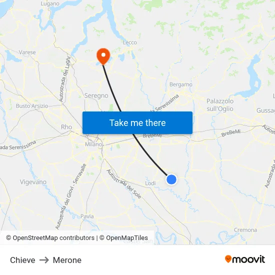 Chieve to Merone map