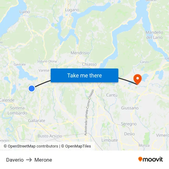 Daverio to Merone map