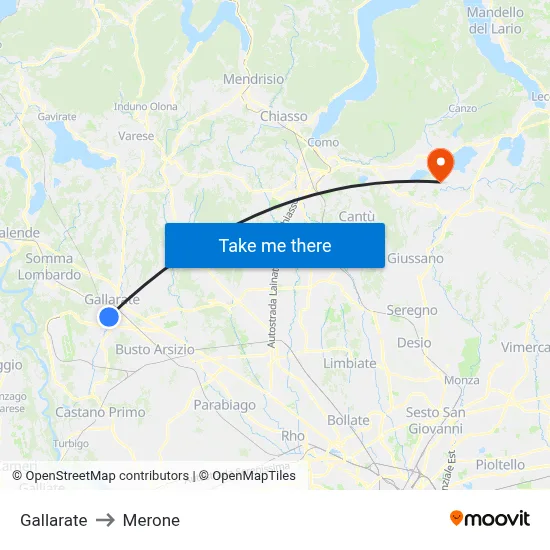 Gallarate to Merone map
