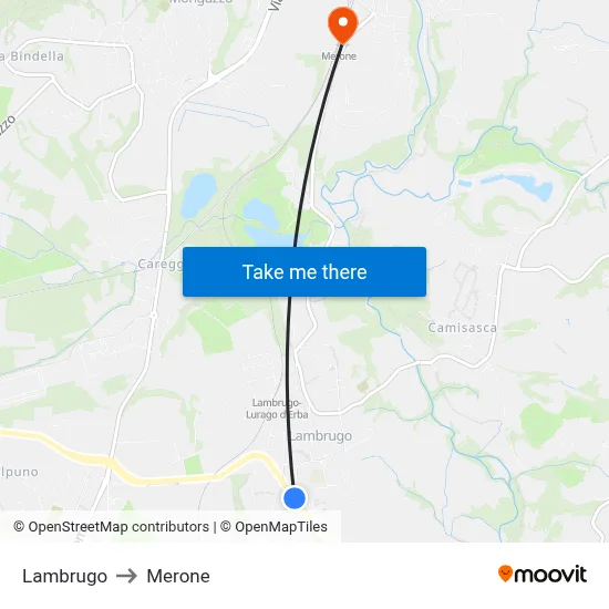 Lambrugo to Merone map