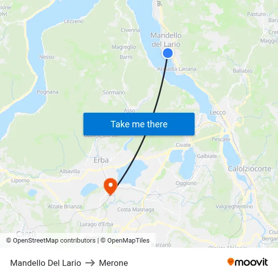 Mandello Del Lario to Merone map