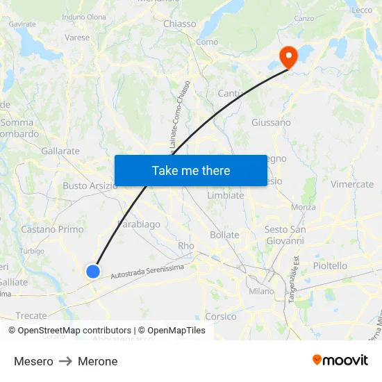 Mesero to Merone map