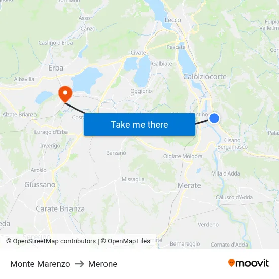 Monte Marenzo to Merone map