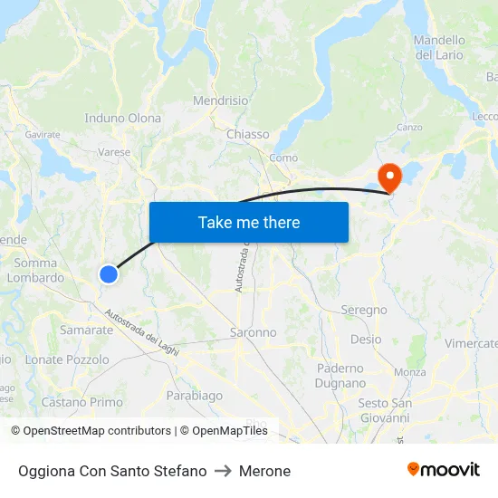 Oggiona Con Santo Stefano to Merone map