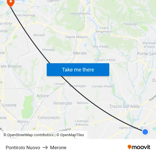 Pontirolo Nuovo to Merone map