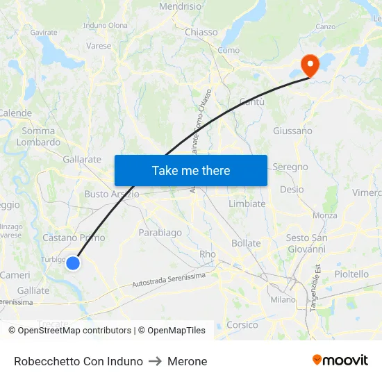 Robecchetto Con Induno to Merone map
