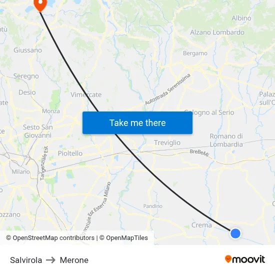 Salvirola to Merone map