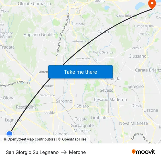 San Giorgio Su Legnano to Merone map