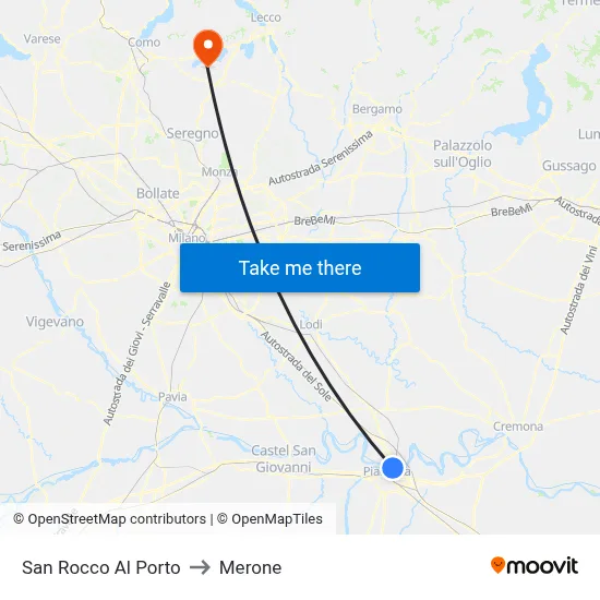San Rocco Al Porto to Merone map