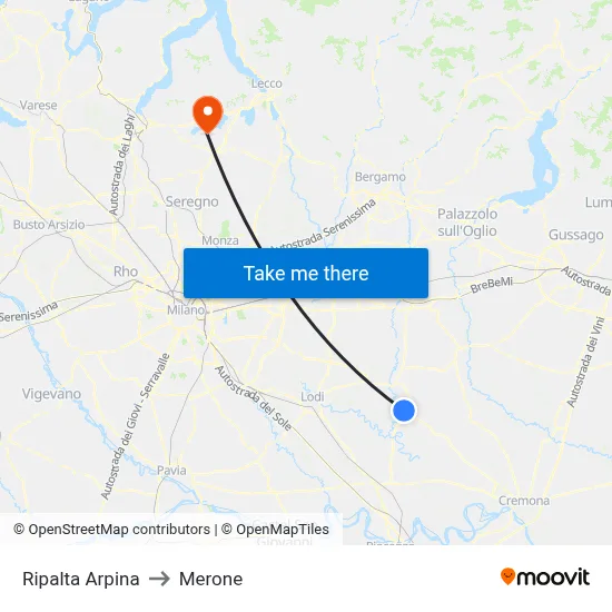 Ripalta Arpina to Merone map