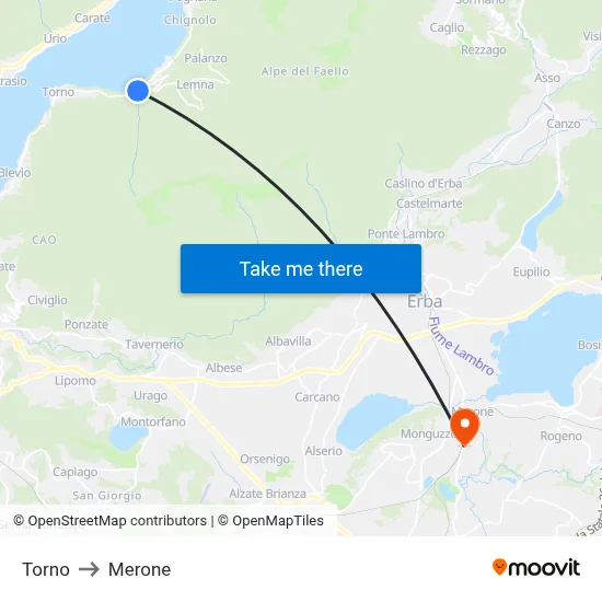 Torno to Merone map