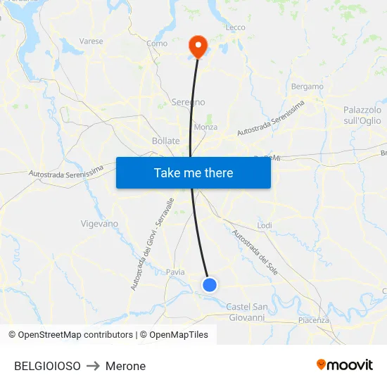 BELGIOIOSO to Merone map