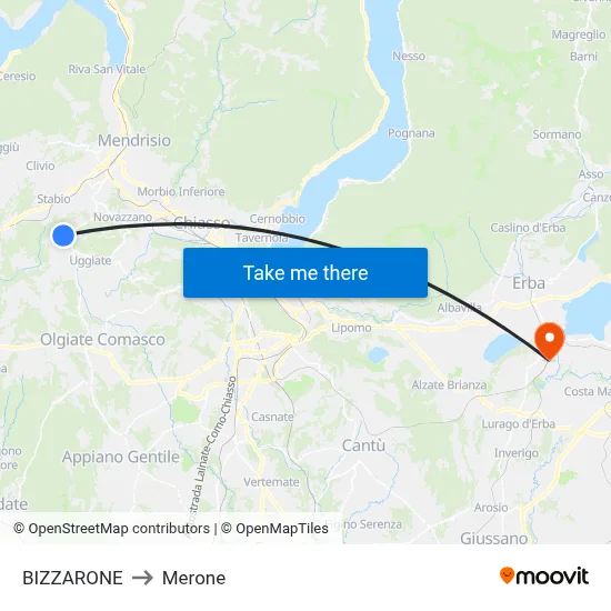BIZZARONE to Merone map