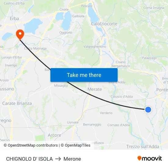CHIGNOLO D' ISOLA to Merone map