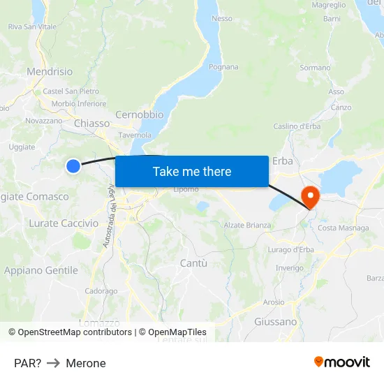 Parre to Merone map