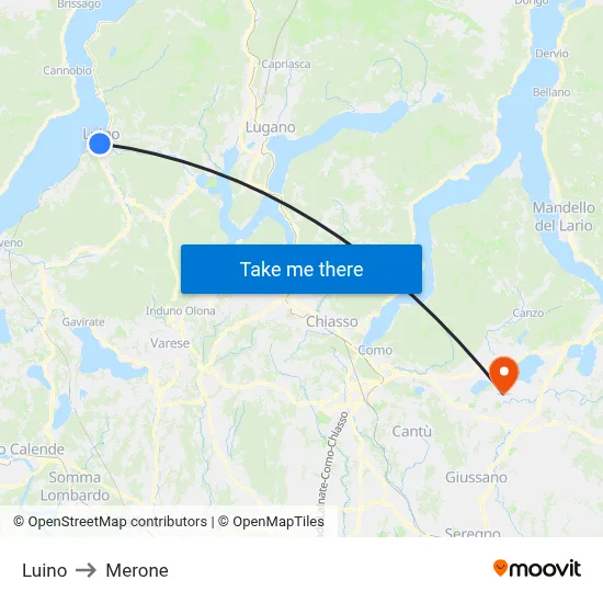 Luino to Merone map