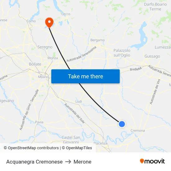 Acquanegra Cremonese to Merone map