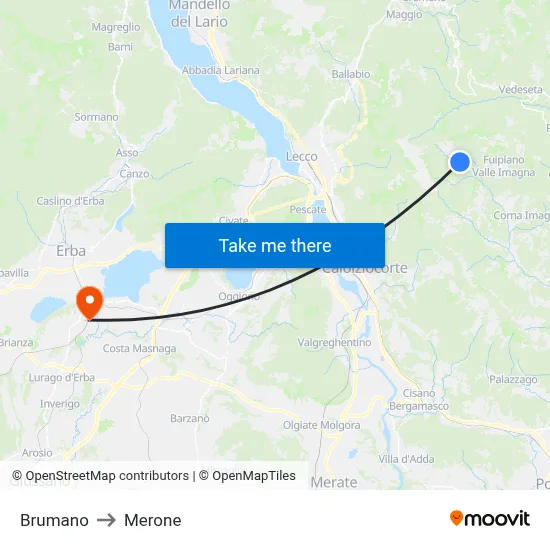 Brumano to Merone map