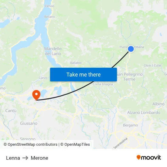 Lenna to Merone map