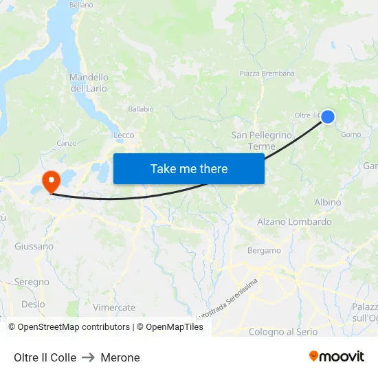 Oltre Il Colle to Merone map