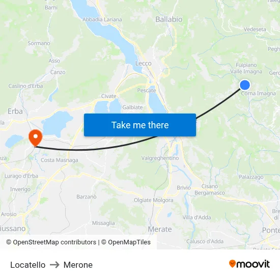 Locatello to Merone map
