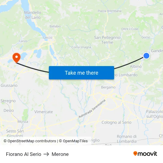 Fiorano al Serio to Merone map