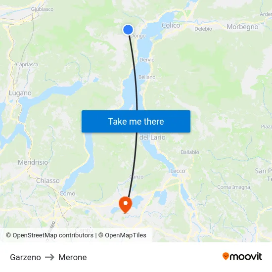 Garzeno to Merone map