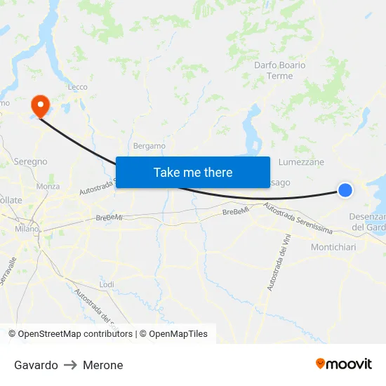 Gavardo to Merone map