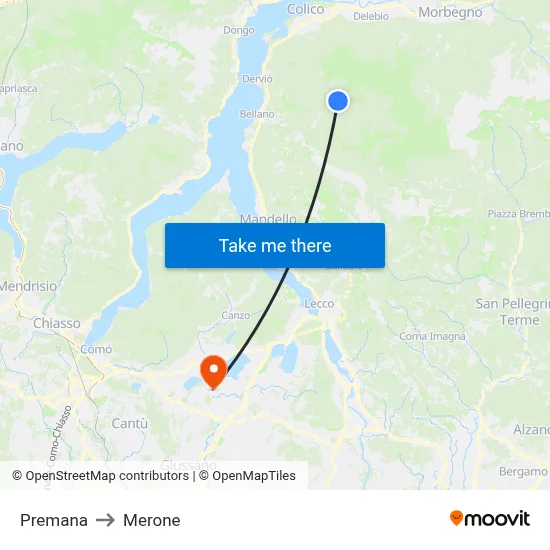 Premana to Merone map