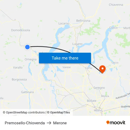 Premosello-Chiovenda to Merone map