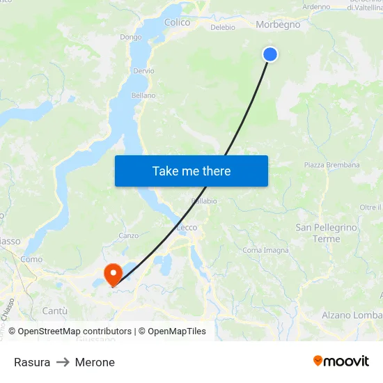 Rasura to Merone map