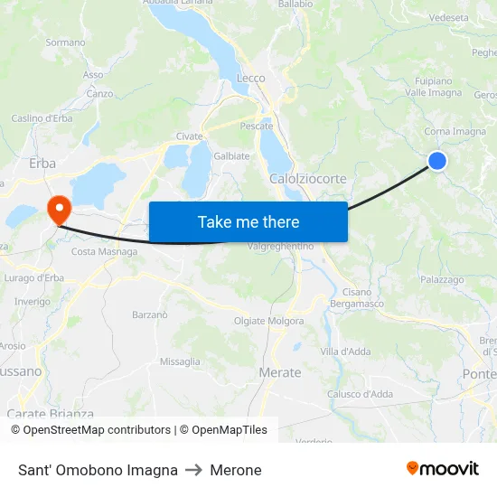 Sant' Omobono Imagna to Merone map
