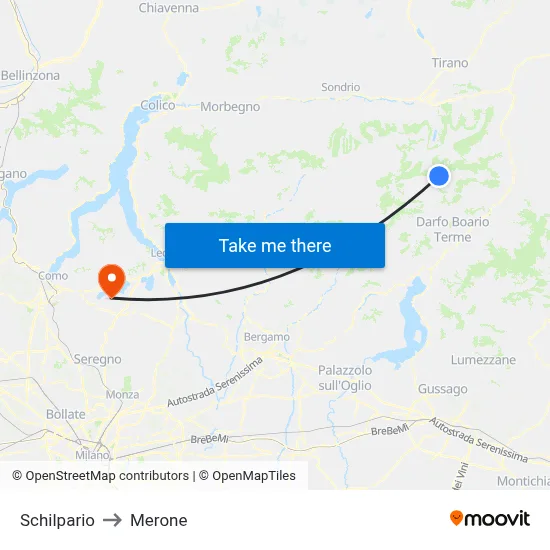 Schilpario to Merone map