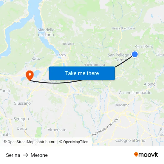 Serina to Merone map