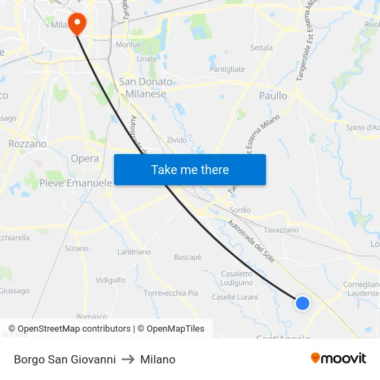 San Giovanni Borough to Milano map